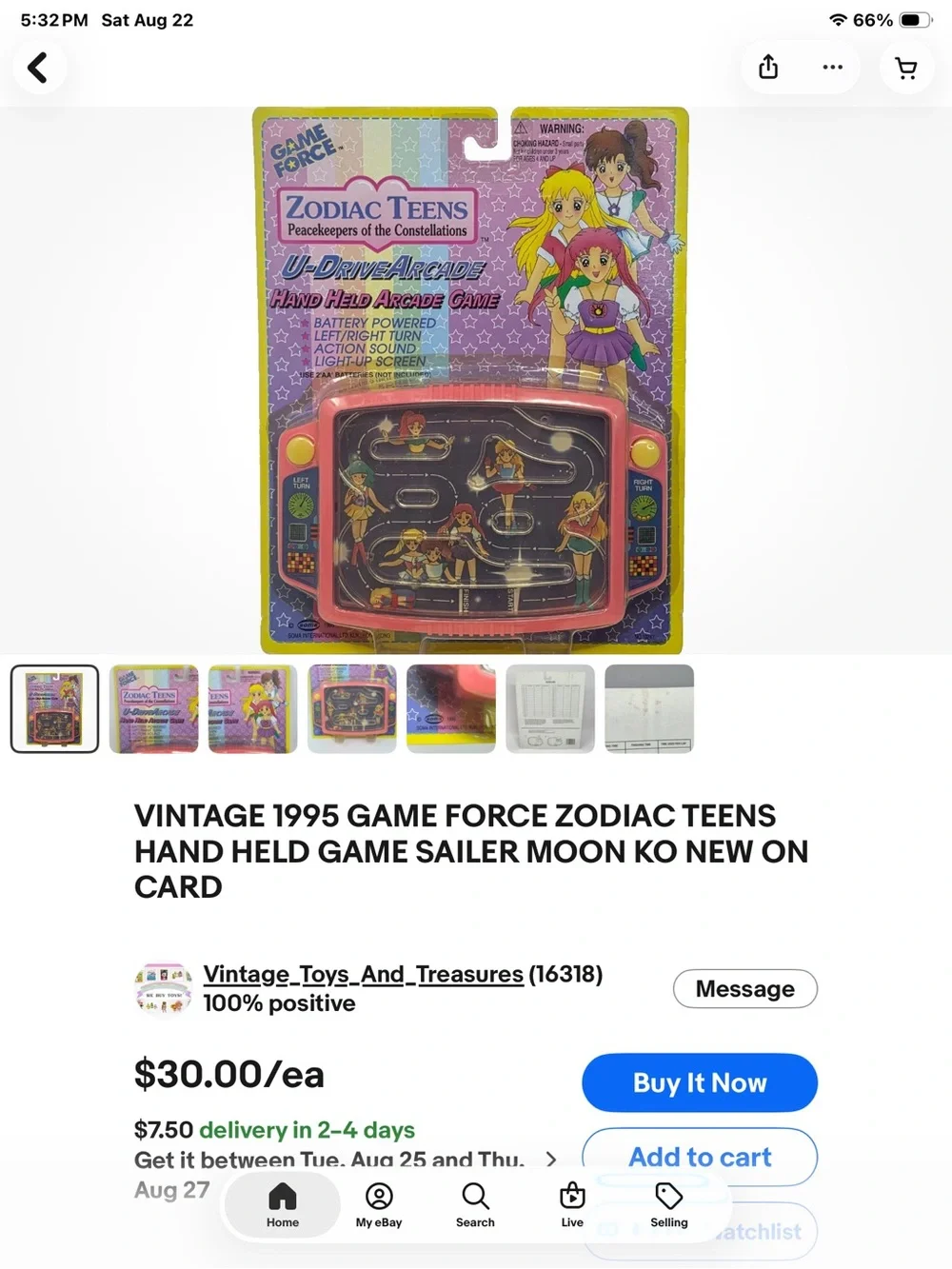 VINTAGE 1995 GAME FORCE ZODIAC TEENS HAND HELD GAME